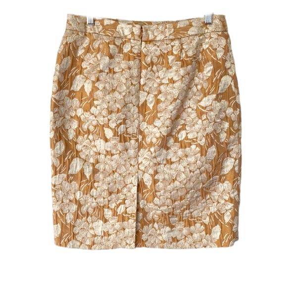 Talbots Golden Floral Jaquared Pencil Skirt - Picture 3 of 5